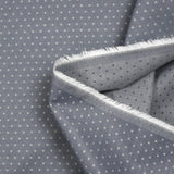 Popeline polycoton jacquard Léon fond gris