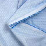 Octave jacquard polycotton poplin azure blue and white