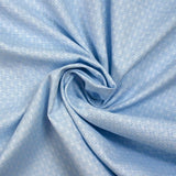 Octave jacquard polycotton poplin azure blue and white