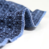 Jacquard polyviscose losange fond marine