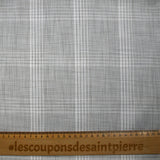 Popeline polycoton tissée-teinte à carreaux Rémi fond gris