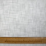 Popeline polycoton tissée-teinte à carreaux Arsène gris fond blanc