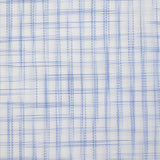 Popeline polycoton tissée-teinte à carreaux Arsène bleu fond blanc