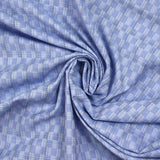 Popeline polycoton tissée-teinte à carreaux Ismaël fond bleu