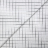 Popeline polycoton tissée-teinte à carreaux Barnabé gris fond blanc