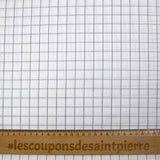 Popeline polycoton tissée-teinte à carreaux Barnabé gris fond blanc