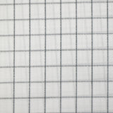Popeline polycoton tissée-teinte à carreaux Barnabé gris fond blanc