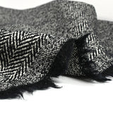 Laine mélangée chevron noir et blanc