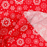 Polycoton Print Snow Red Background