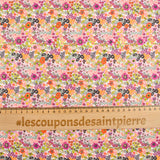 Coton imprimé Matilde fleurs orange et fuchsia au mètre