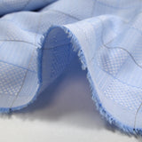 Popeline polycoton tissée-teinte à carreaux Théodore fond bleu