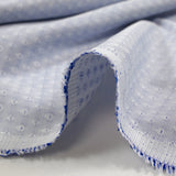 Popeline polycoton jacquard Octave bleu marine et blanc