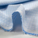 Octave jacquard polycotton poplin azure blue and white