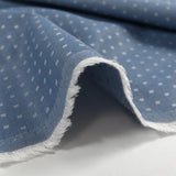 Popeline polycoton jacquard Léon fond bleu jeans