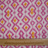 Double gauze padded double side Indian bihar pink and white background per meter