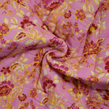 Double gauze padded double side Indian bihar pink and white background per meter
