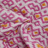Double gauze padded double side Indian bihar pink and white background per meter