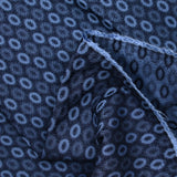Jacquard polyviscose ovale fond marine