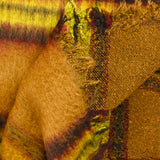 Laine mélangée peignée rayure camel et jaune