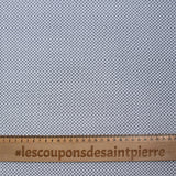 Popeline polycoton imprimée croisillons marine fond blanc