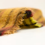 Laine mélangée peignée rayure camel et jaune