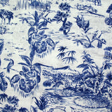 100% Lin imprimé nature vivante marine fond blanc