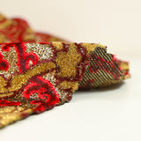 Maille lurex Versailles rouge fond doré