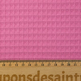 Coton 100% nid d'abeille rose bonbon