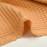 Coton 100% nid d'abeille pêche