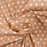 Coton imprimé étoile 1cm marron glacé