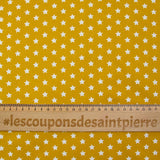 Coton imprimé étoile 1cm moutarde