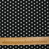 Star printed cotton 1cm black