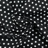Star printed cotton 1cm black