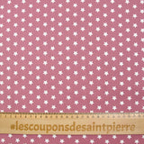 Coton imprimé étoile 1cm vieux rose