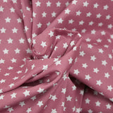 Coton imprimé étoile 1cm vieux rose