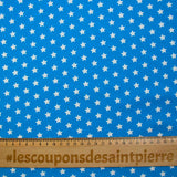 Coton imprimé étoile 1cm turquoise