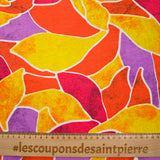 Polycoton imprimé forme jaune et orange