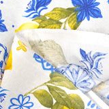 Polycoton imprimé citron azulejo fond blanc