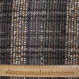 Tweed de laine mélangée Garance fond marron et marine