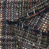 Tweed de laine mélangée Garance fond marron et marine