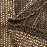 Tweed de laine mélangée Apolline fond vert forêt, camel et noir