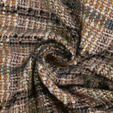 Tweed de laine mélangée Clémence ligne noire et canard fond beige et blanc