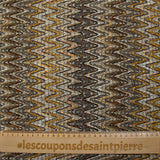 Tweed de coton et soie chevrons marron, beige et orange
