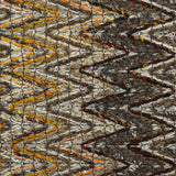 Tweed de coton et soie chevrons marron, beige et orange