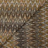 Tweed de coton et soie chevrons marron, beige et orange