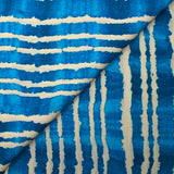 Viscose imprimée rayée effet tie & dye bleu