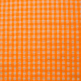 Seersucker vichy naranja neón y crudo