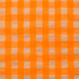 Seersucker vichy naranja neón y crudo