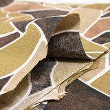 Polycoton imprimé forme marron et kaki