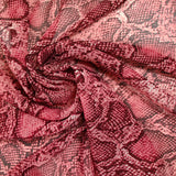 Mousseline imprimée reptile vieux rose